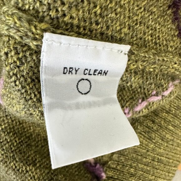 Vtg Bobby Jones Collection 1/4 Zip Merino Wool Sweater XL Green Argyle Golf - Picture 9 of 9